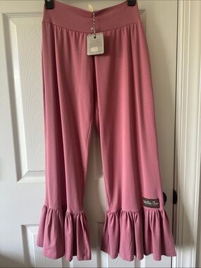 Matilda Jane Rose Pink Ruffle Hem Wide-Leg Pants